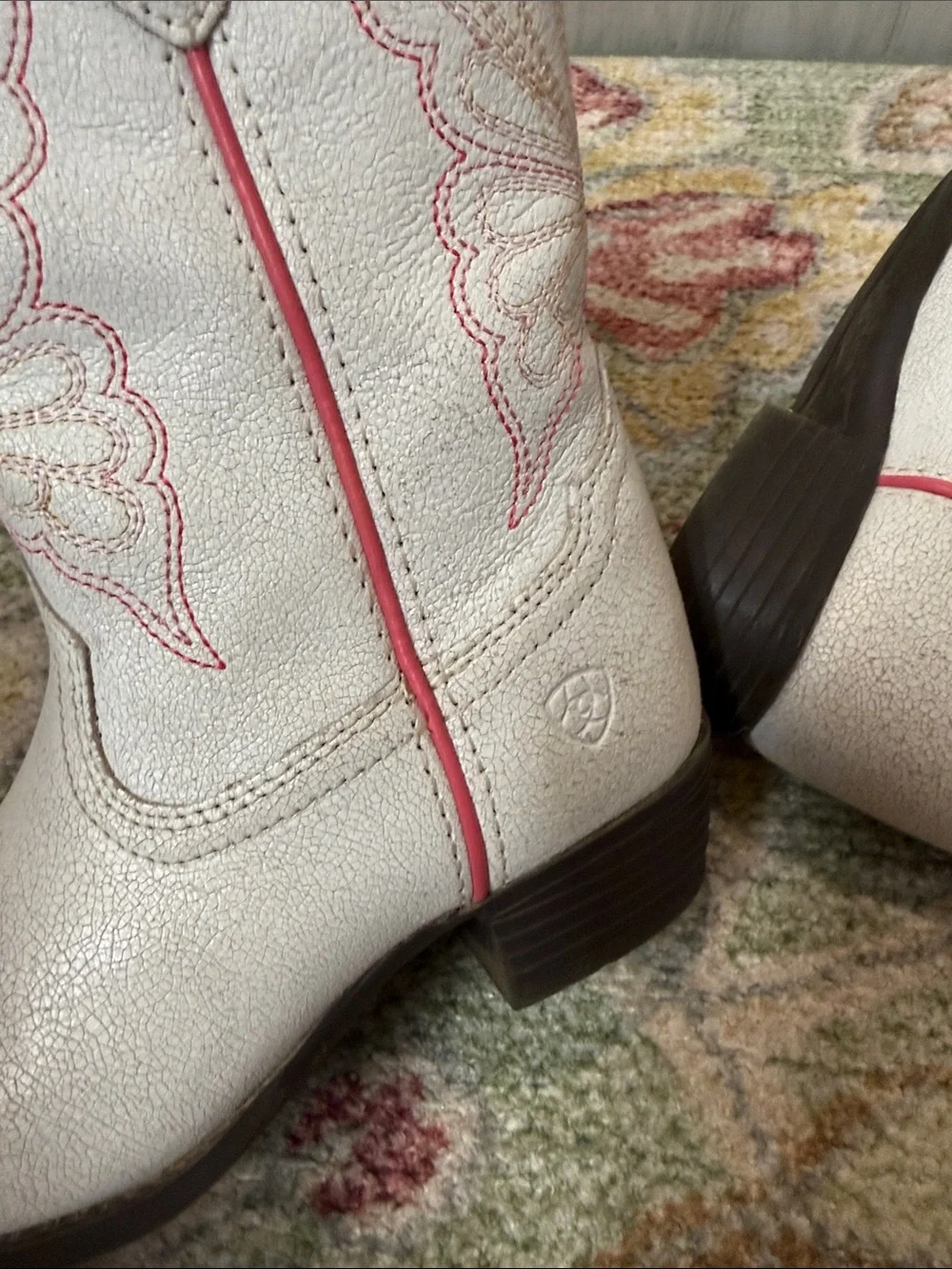 Ariat Girls Heritage Butterfly Ivory Boots
